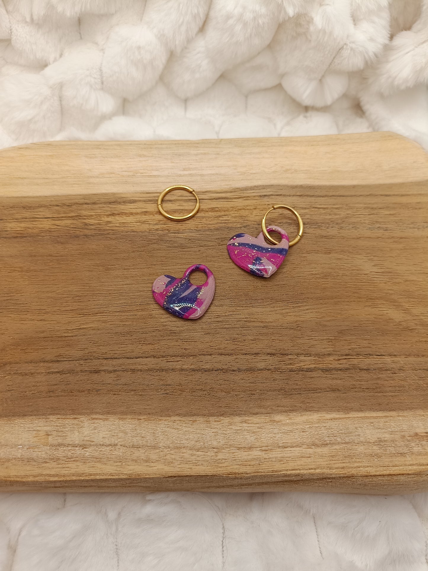 Pampille " margot " trio rose/violet/fuschia