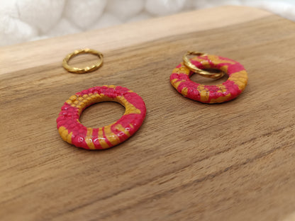 pampille " Cécile " marbré rouge et orange