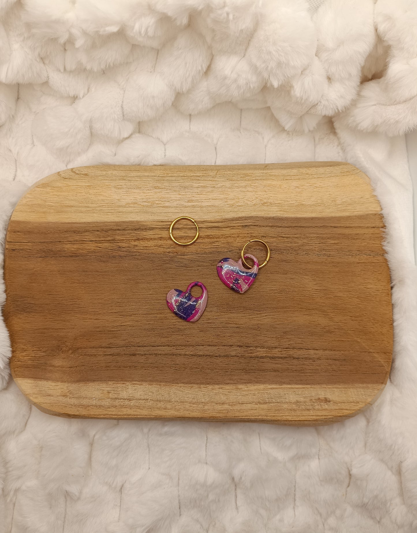 Pampille " margot " trio rose/violet/fuschia