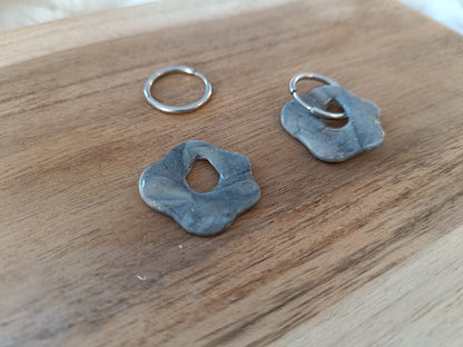 Pampilles " jade " marbré gris