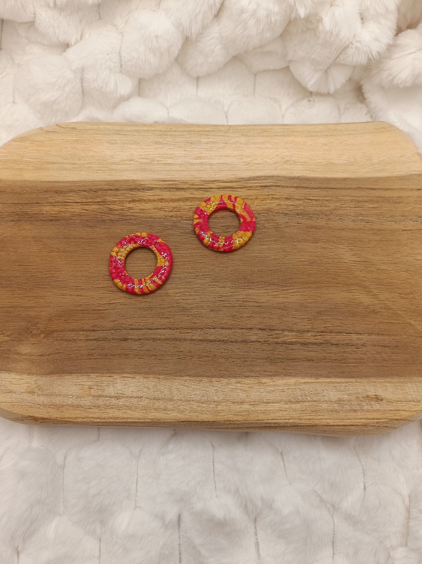 pampille " Cécile " marbré rouge et orange