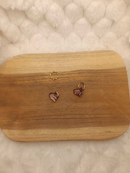 Box " margot " et " mini margot " rose métallisé/brun