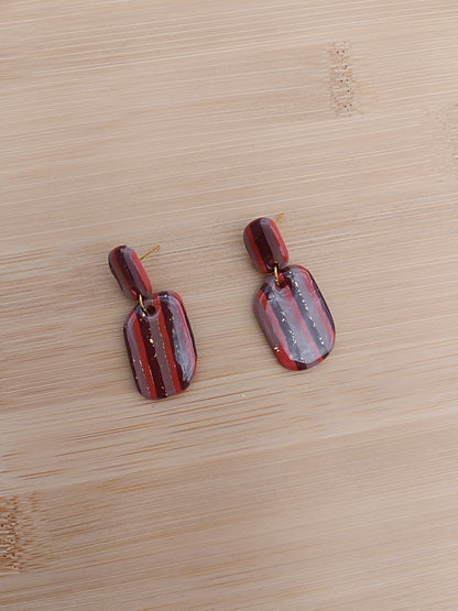 Boucles d'oreilles " nora " marron/terracotta