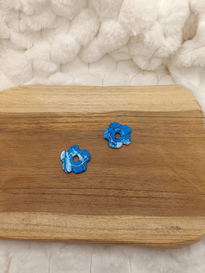 Pampille " Romy " marbré bleu et blanc