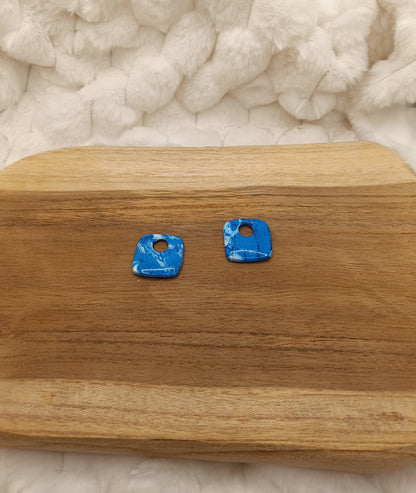 Pampille " rose" marbré bleu et blanc