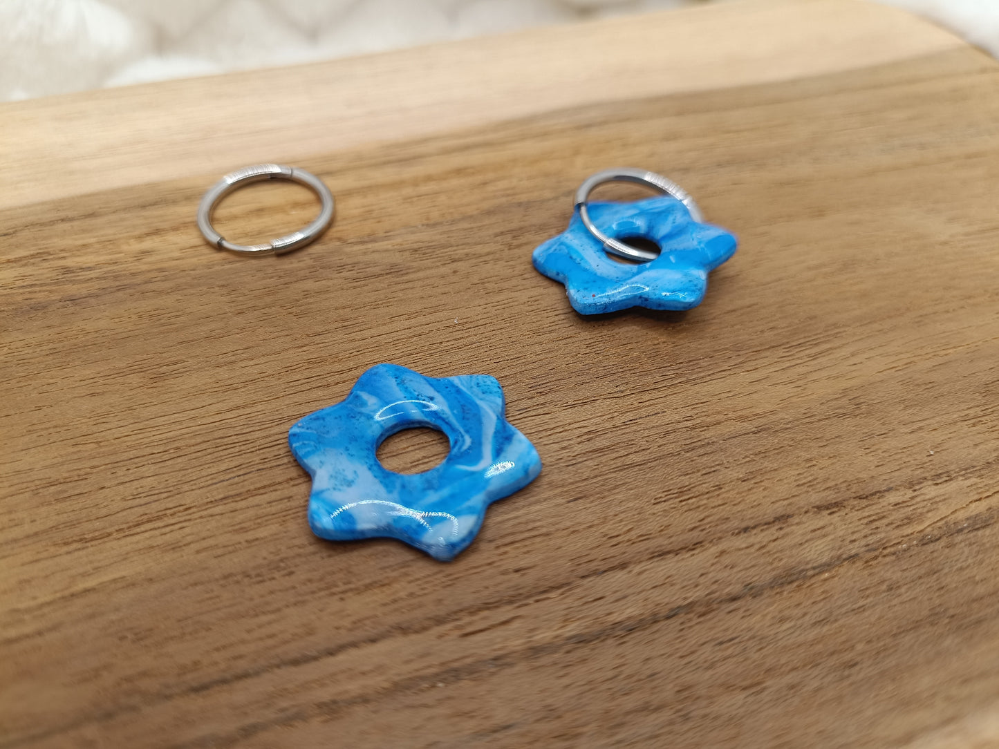 Pampilles " alice " marbré bleu et blanc