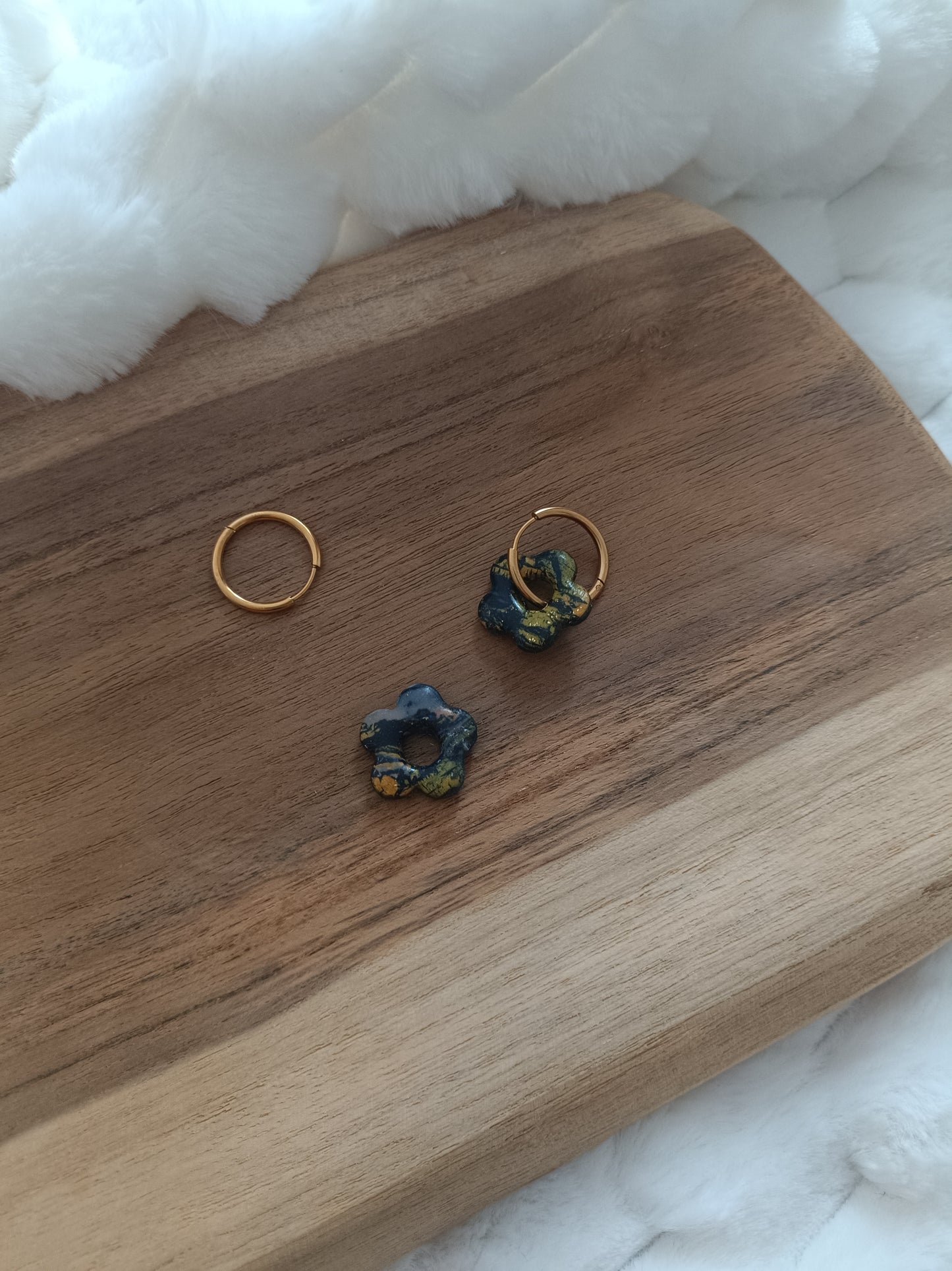 Pampilles " mini mya " marbré noir orange