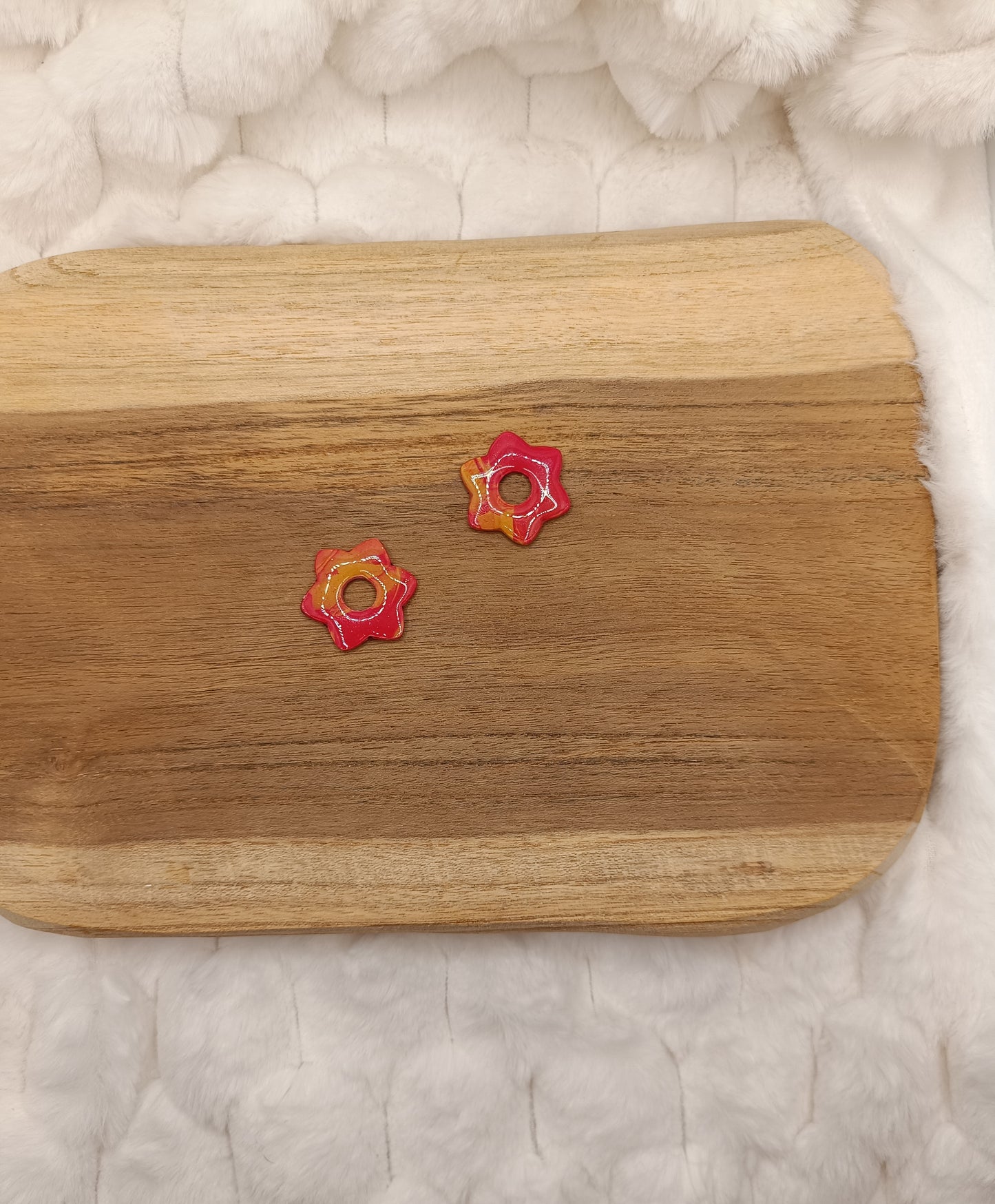 Pampille " alice " marbré rouge et orange