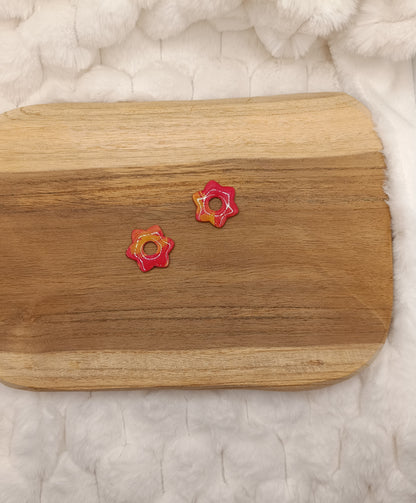 Pampille " alice " marbré rouge et orange