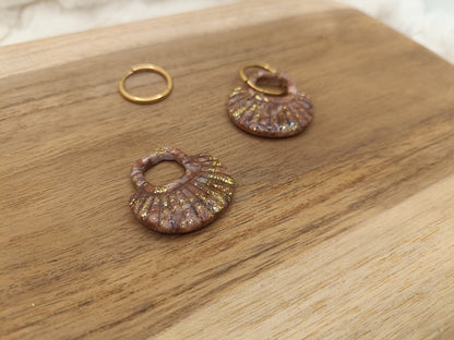 Pampille " jasmine" cappuccino et doré