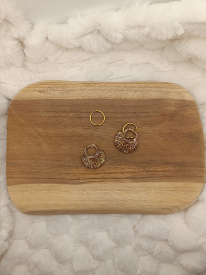 Pampille " jasmine" cappuccino et doré