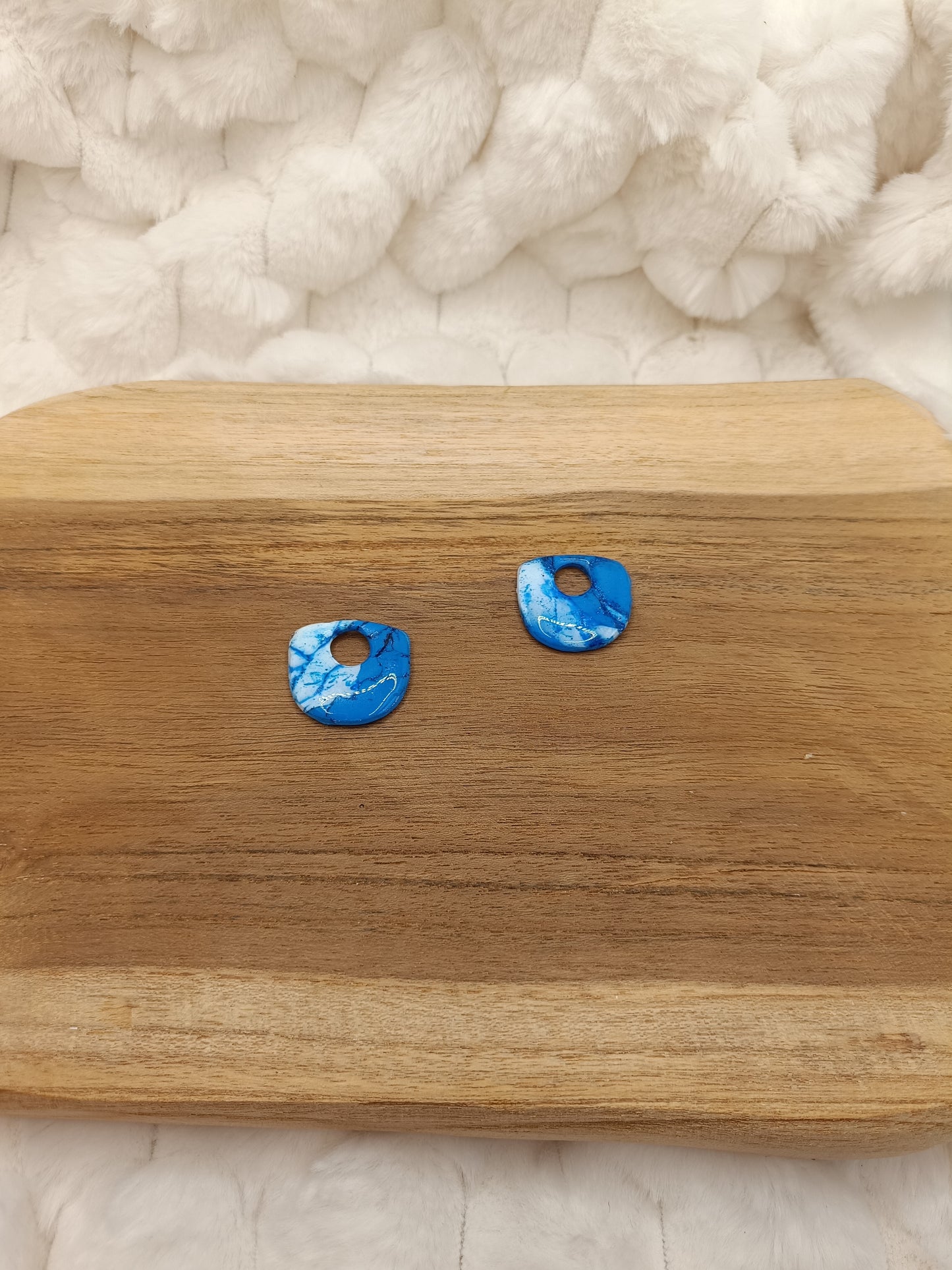 Pampille " alma " marbré bleu et blanc