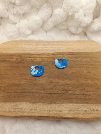 Pampille " alma " marbré bleu et blanc