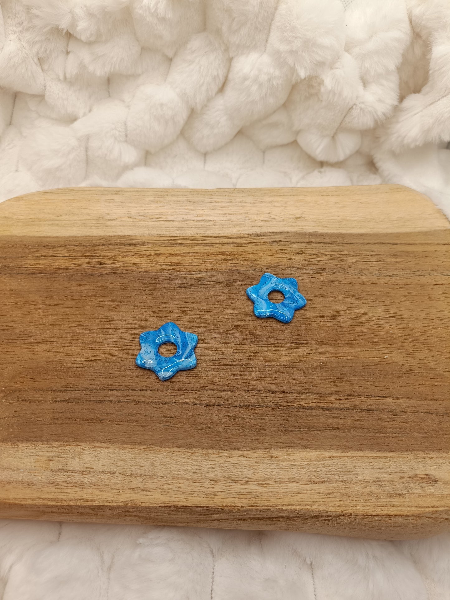 Pampilles " alice " marbré bleu et blanc