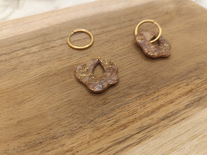 Pampille " jade " cappuccino et doré