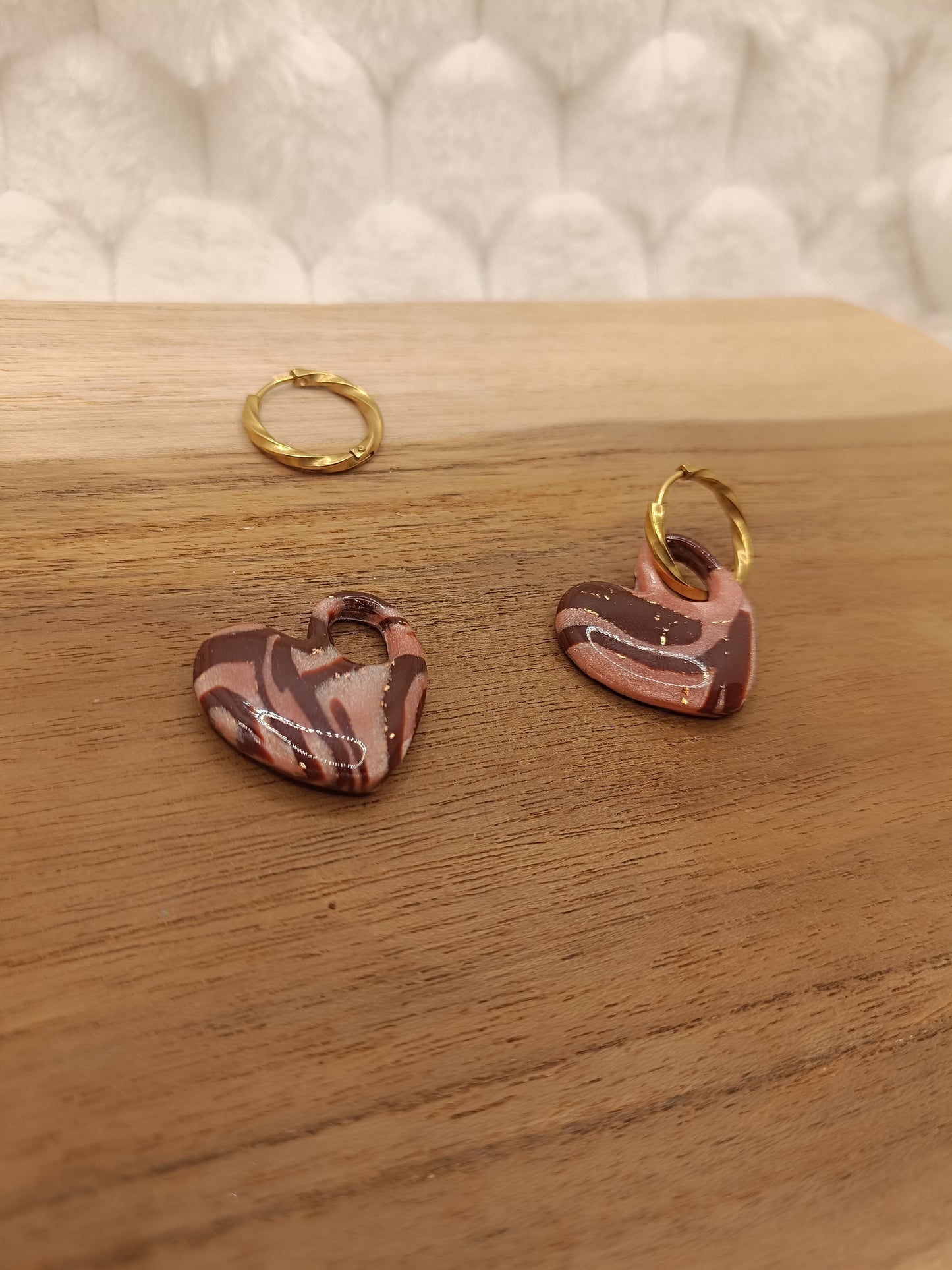 Box " margot " et " mini margot " rose métallisé/brun