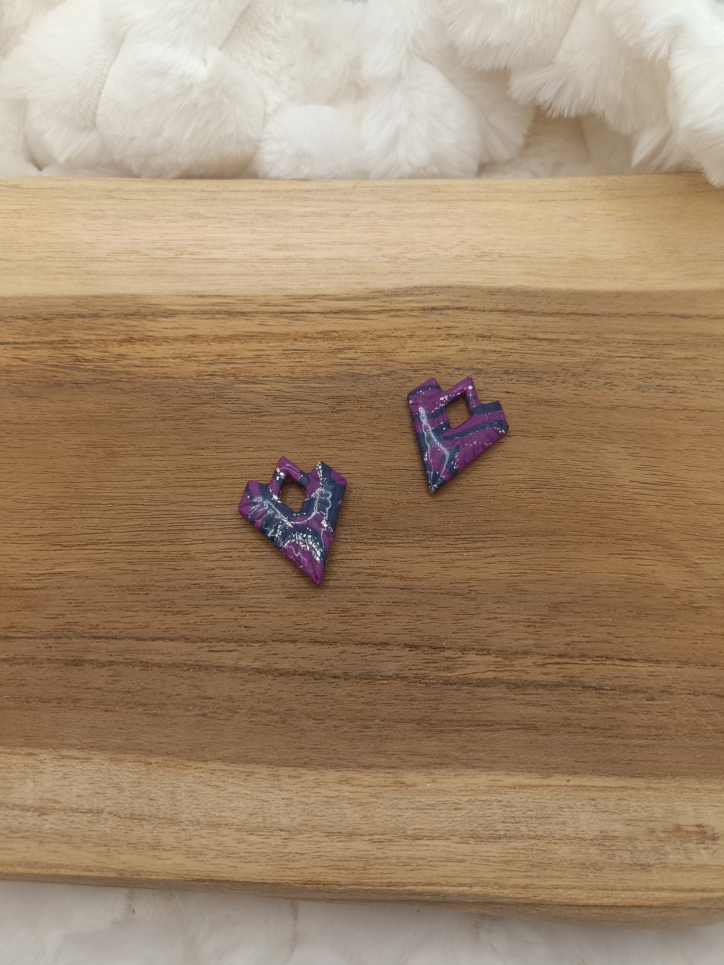 Pampille " aurore " bleu, violette et argenté