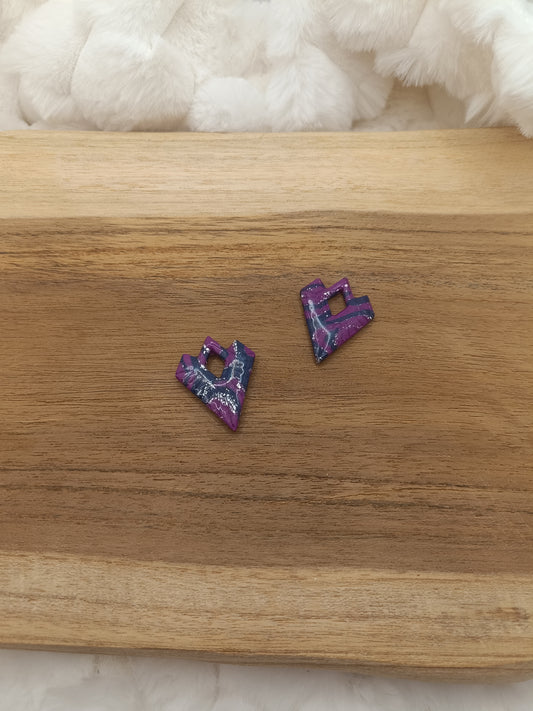 Pampille " aurore " bleu, violette et argenté