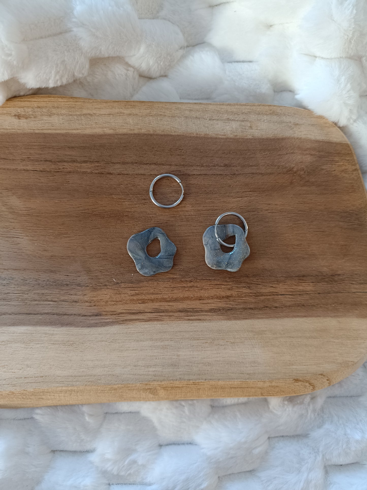 Pampilles " jade " marbré gris