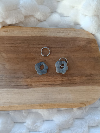 Pampilles " jade " marbré gris