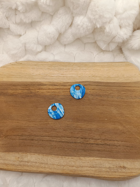 Pampille " malya " marbré bleu et blanc