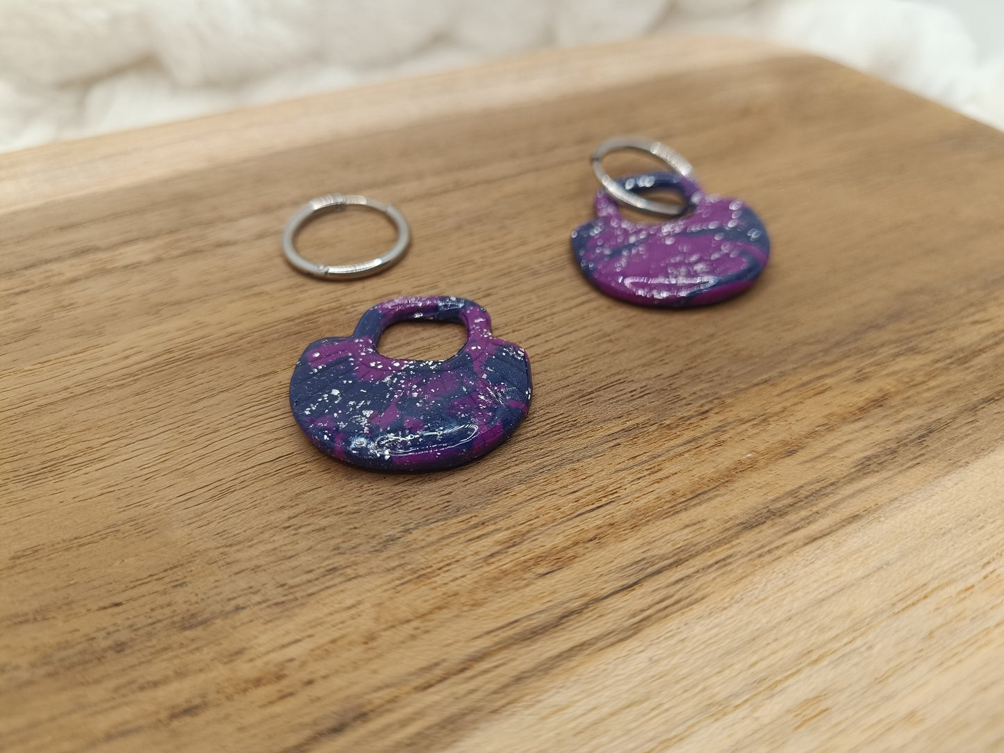 Pampille " jasmine " bleu violette et argentée