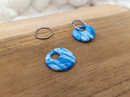 Pampille " malya " marbré bleu et blanc