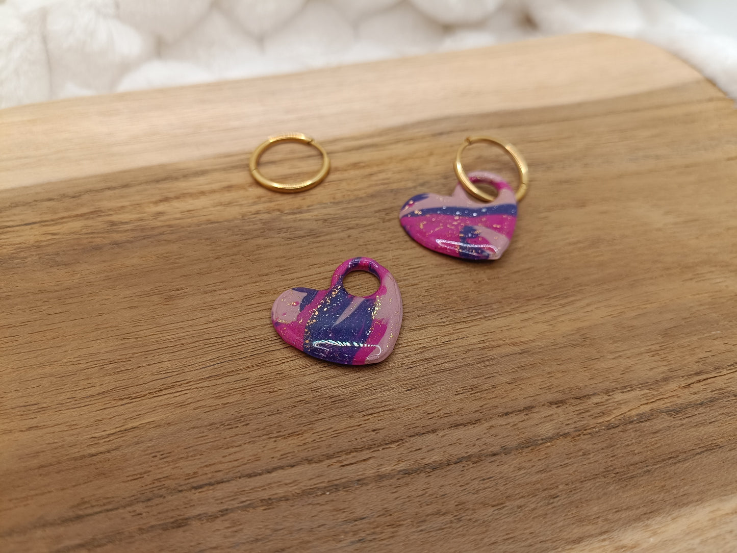 Pampille " margot " trio rose/violet/fuschia