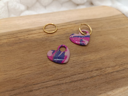 Pampille " margot " trio rose/violet/fuschia