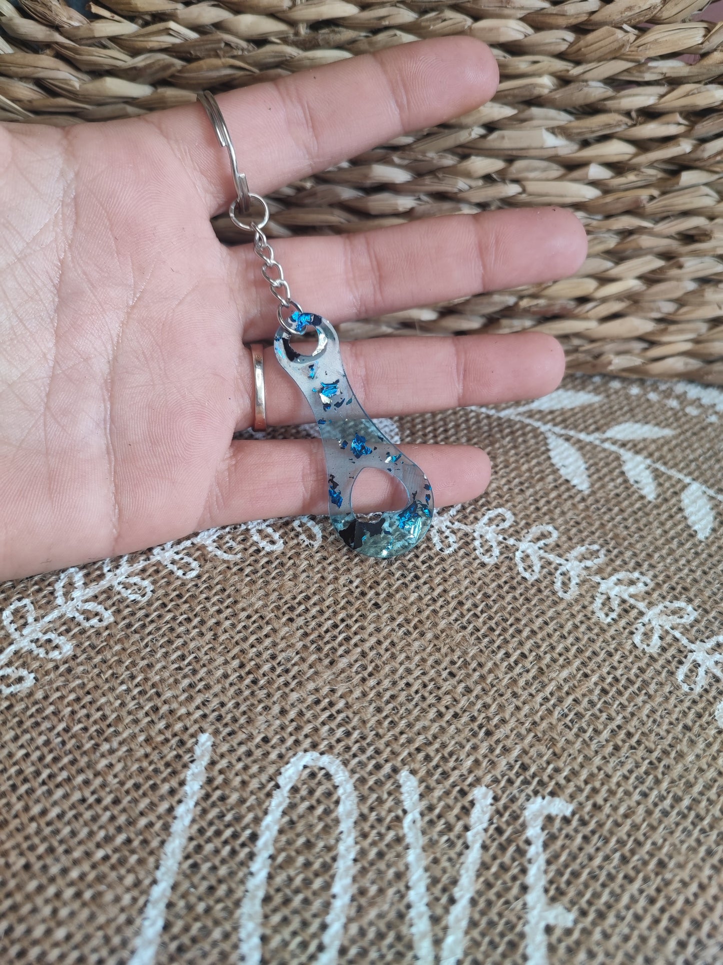 jeton de caddies bleu argenté résine epoxy