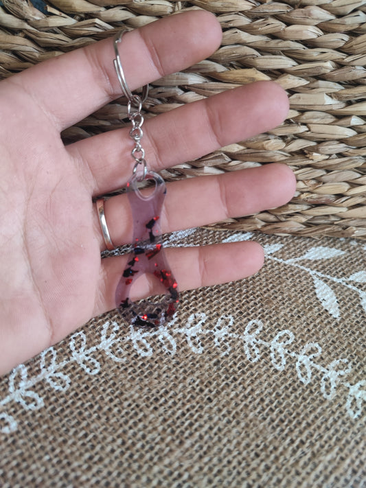 jeton de caddie rouge et noir résine epoxy