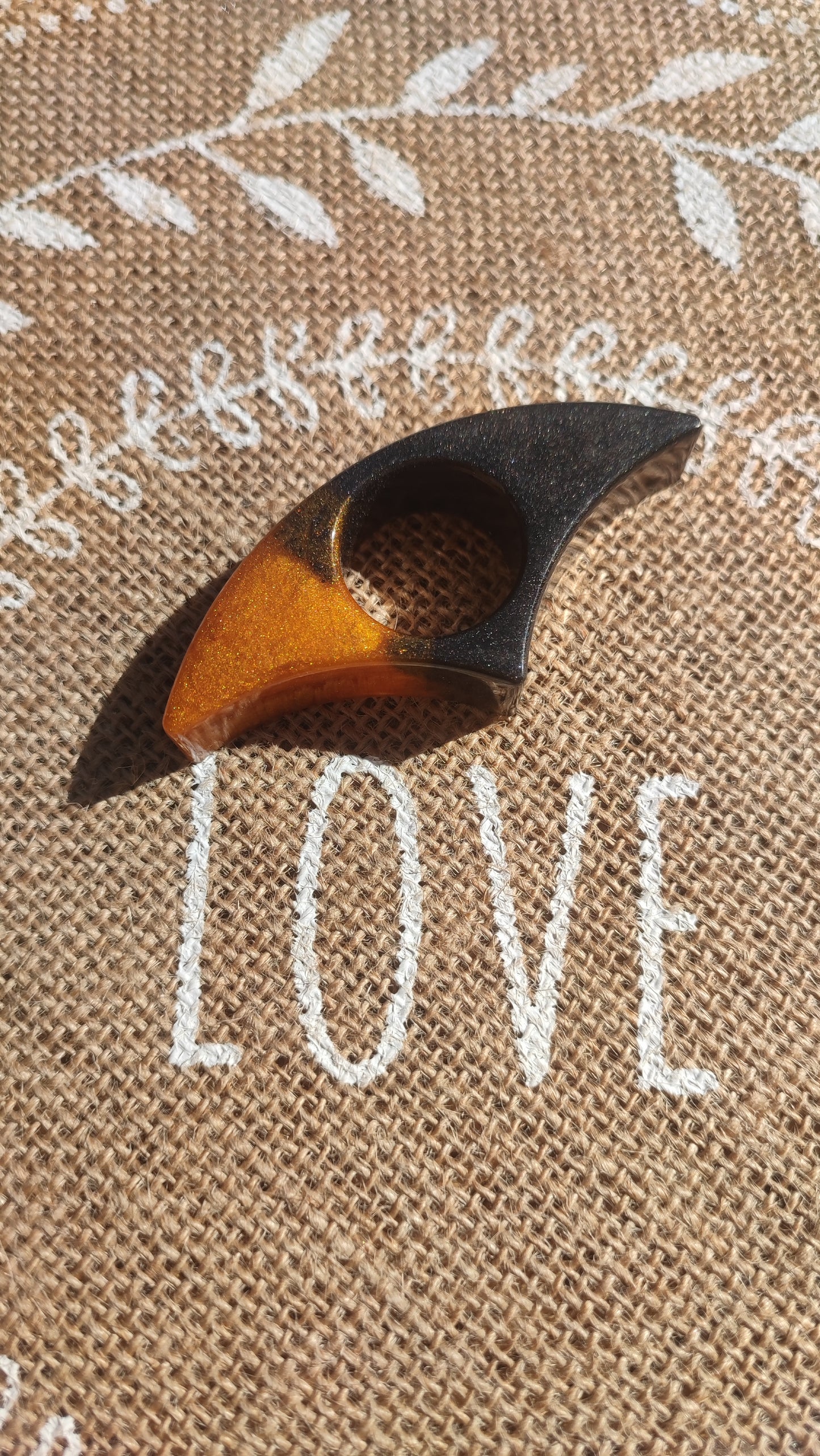 bague de lecture résine noir et doré