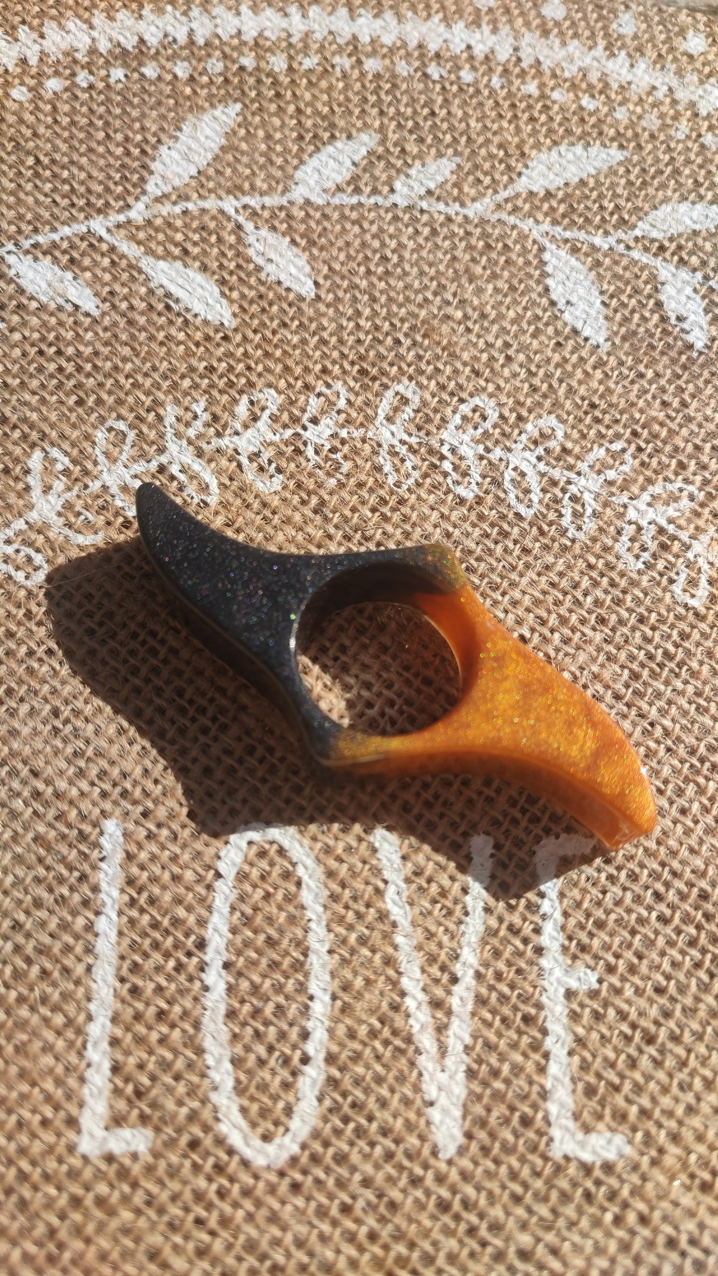 bague de lecture résine noir et doré