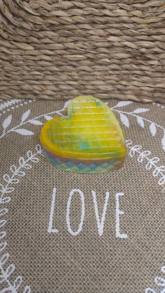 boite à bijoux coeur pastel en résine epoxy