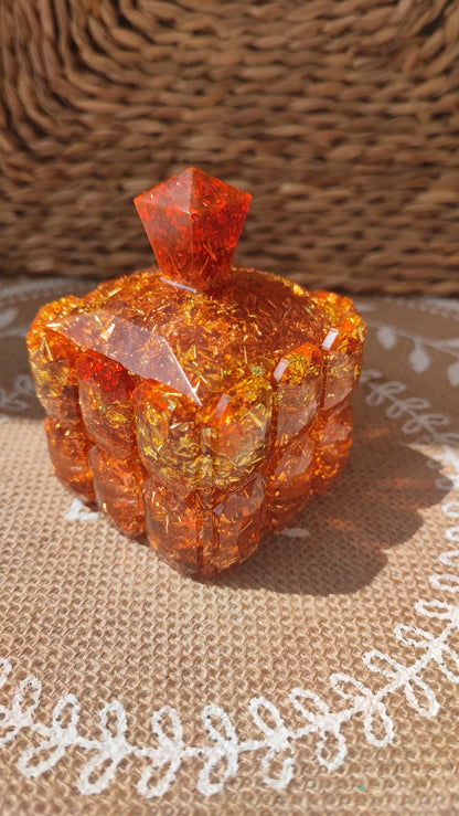 boite à bijoux résine epoxy feuille d'or