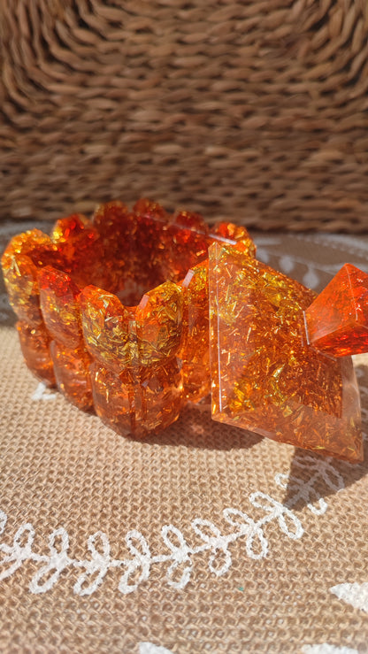 boite à bijoux résine epoxy feuille d'or