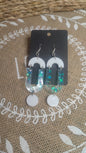 boucles d'oreilles " aimant " blanche et bleu holographique résine epoxy