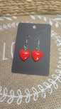 boucles d'oreilles coeur ( petit format ) rouge résine epoxy