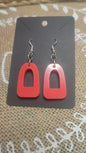 boucles d'oreilles triangle ( grand format ) rouge pastèque résine epoxy