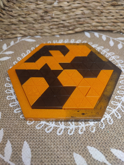 casse tête noir et orange résine epoxy