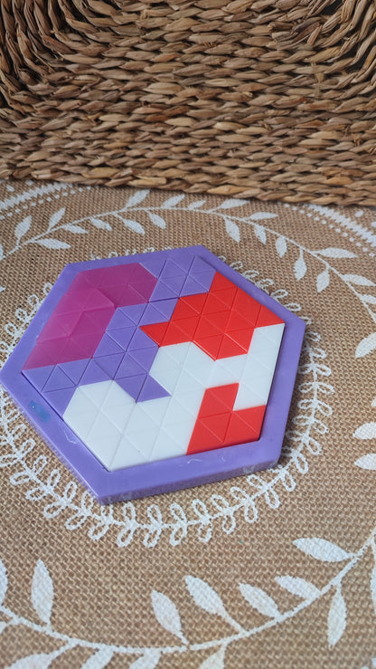 jeu de casse tête en résine epoxy couleur pastel