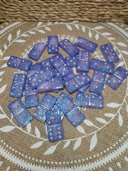 domino violet bleuté holographique résine epoxy