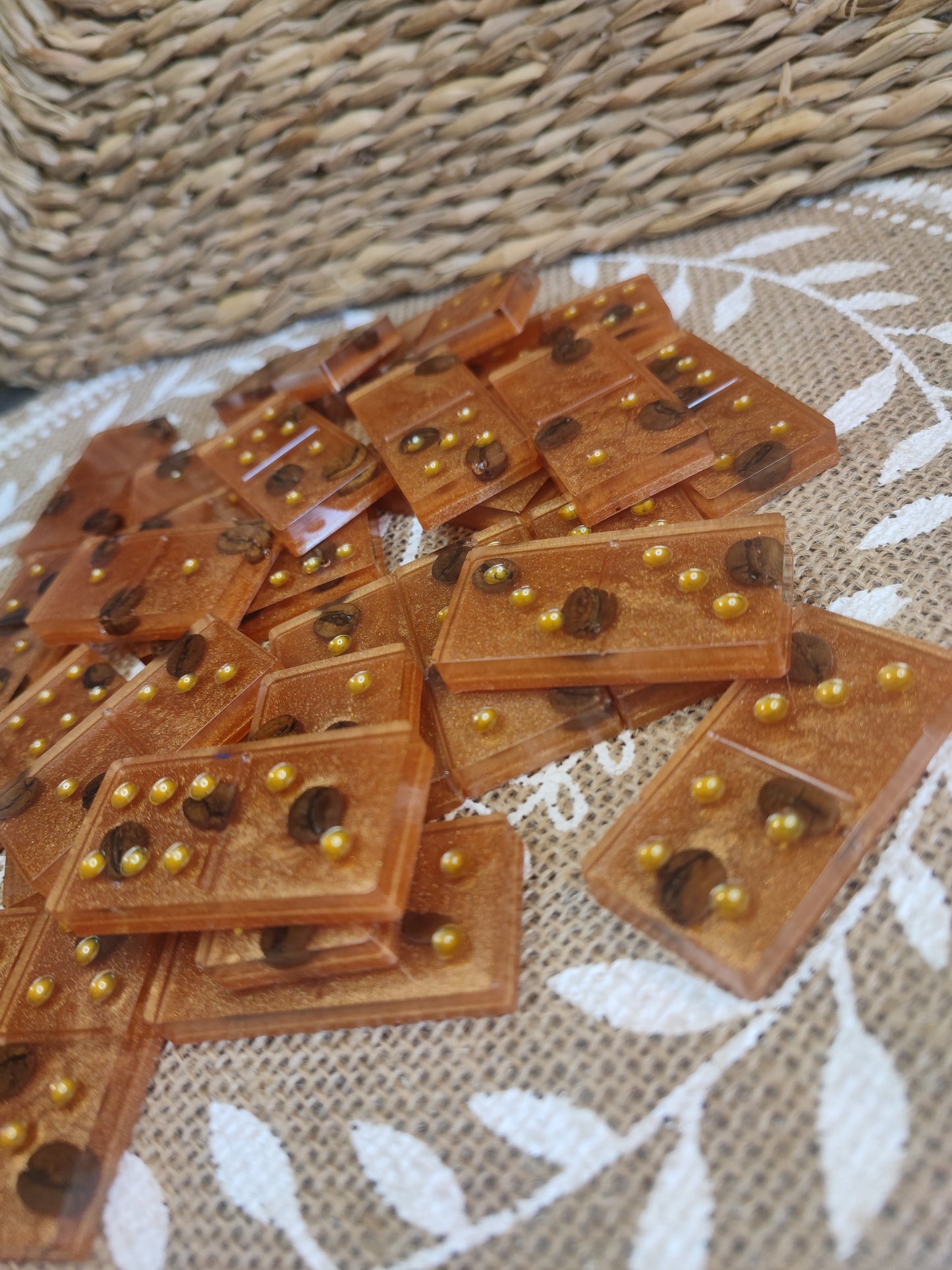 domino grains de café résine epoxy