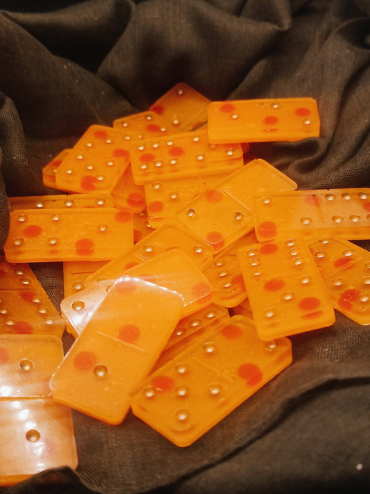 domino orange perle rouge résine epoxy