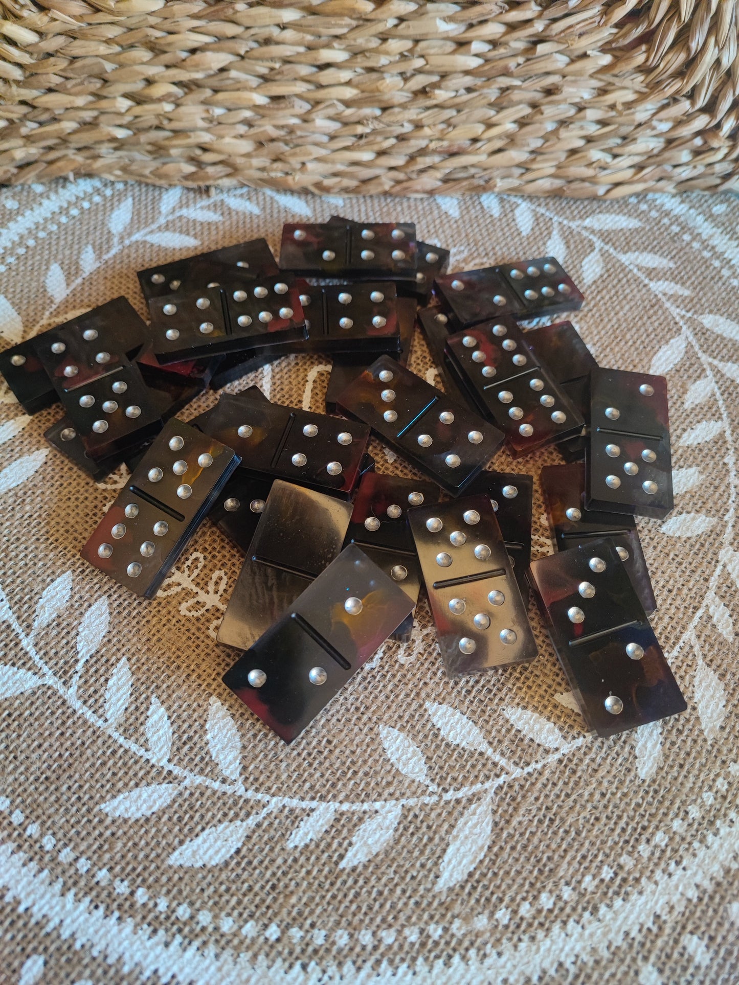 dominos rainbow black résine epoxy