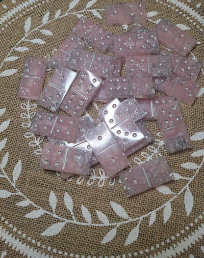 domino rose argenté résine epoxy