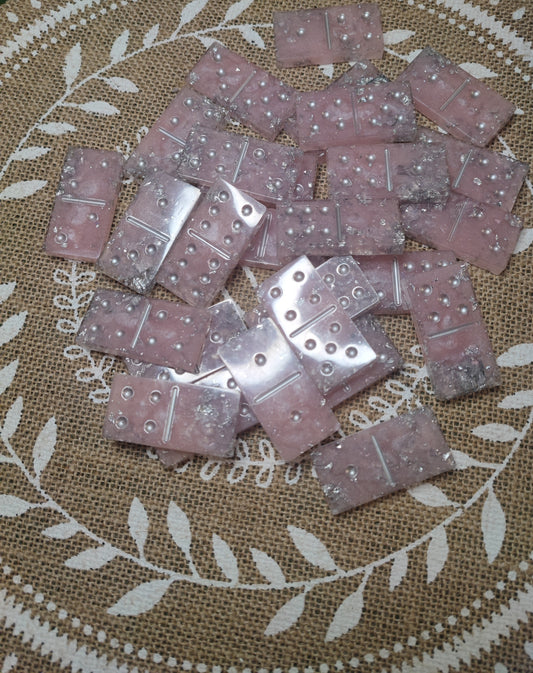 domino rose argenté résine epoxy