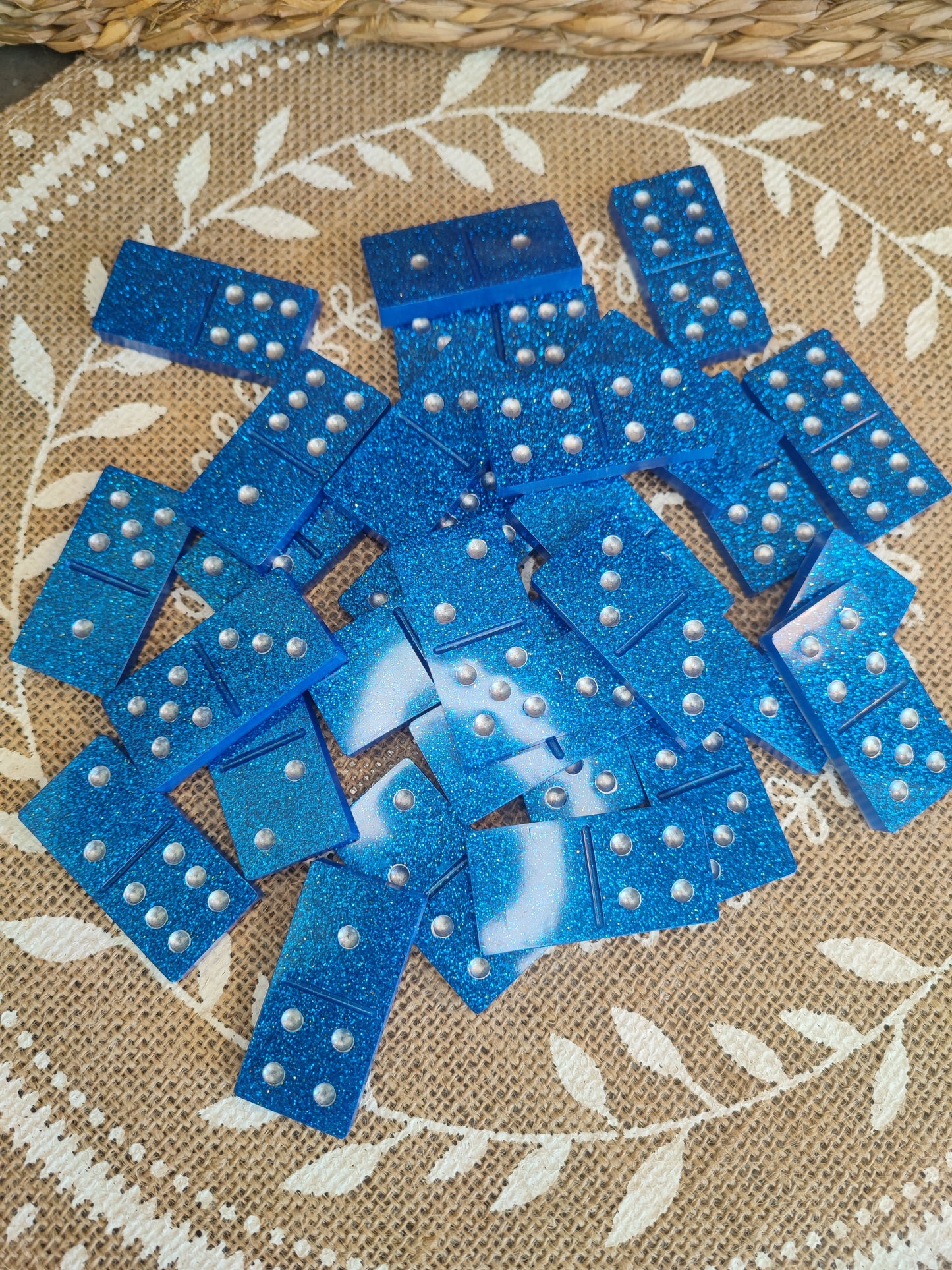 dominos bleu èlèctrique résine epoxy