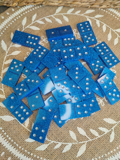 dominos bleu èlèctrique résine epoxy