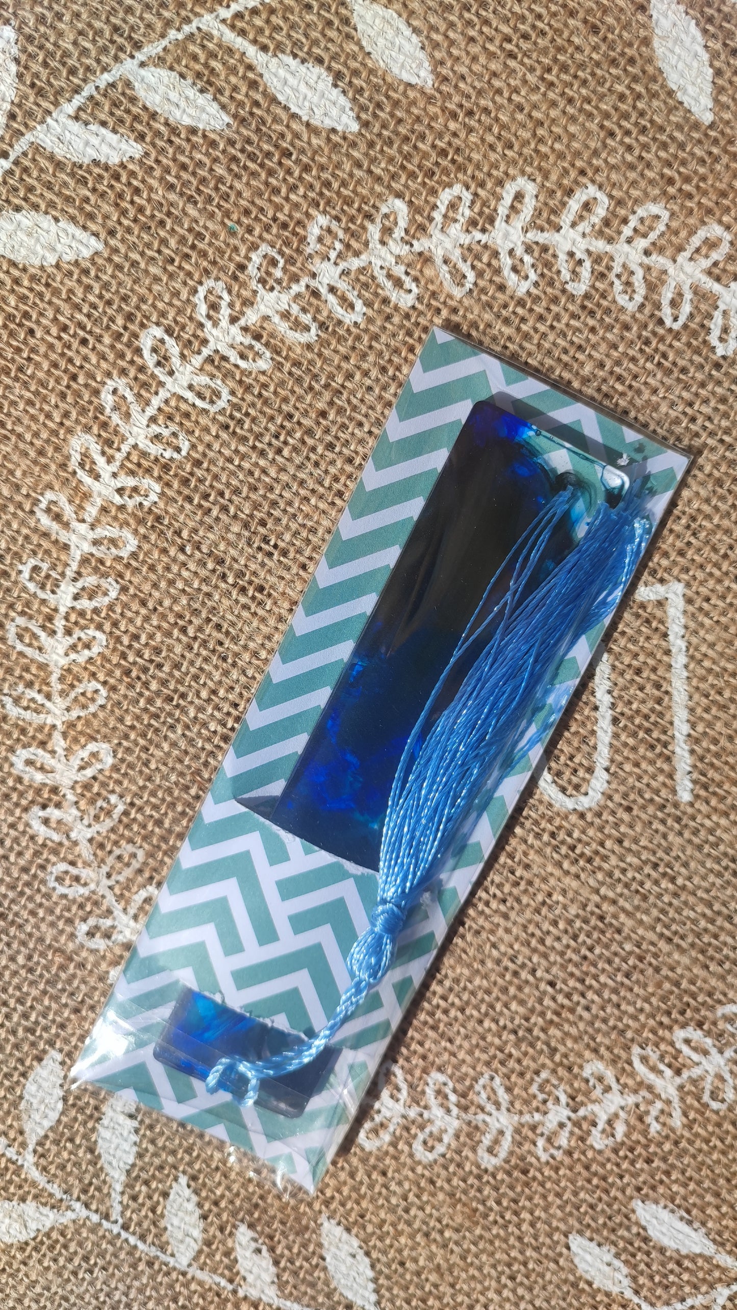 marque pages encre à alcool bleu résine epoxy